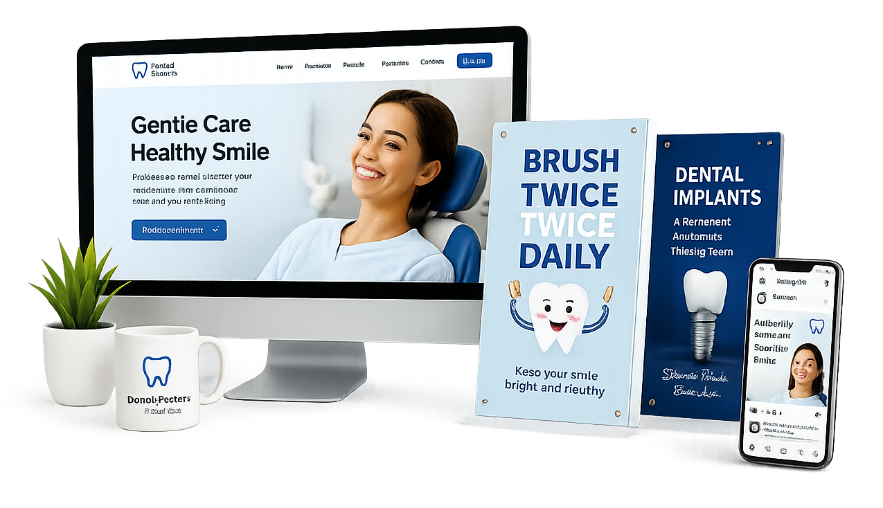 Dental clinic branding, website design, dental posters and digital marketing services