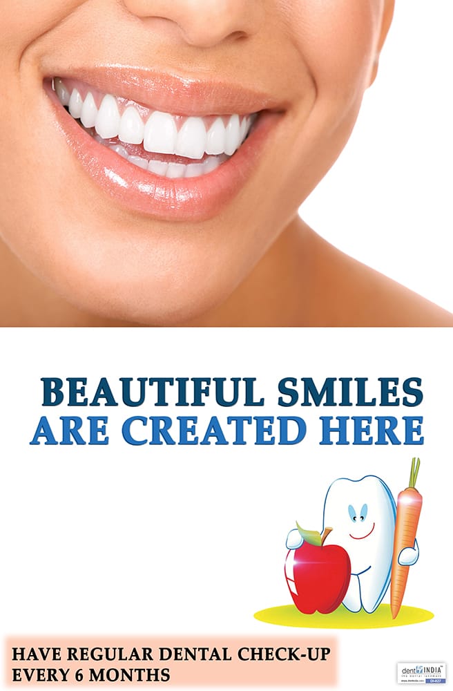 Beautiful smiles are created here cosmetic dentistry poster