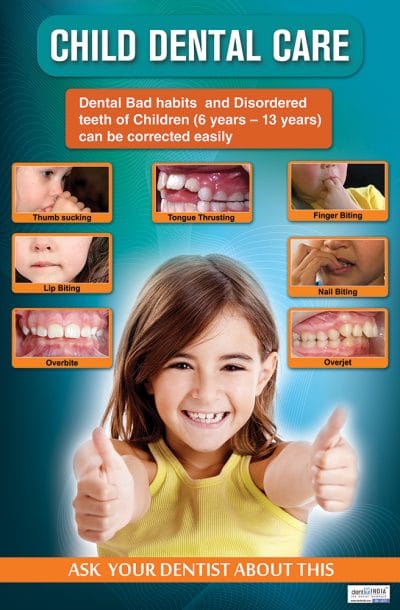 Children's dental care educational poster