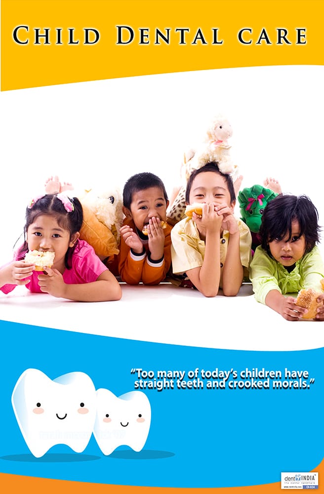 Child dental care educational poster for parents