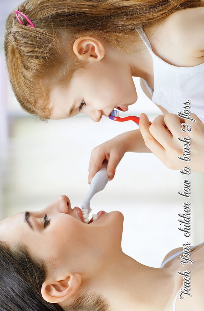 Child dental examination and pediatric dentistry poster