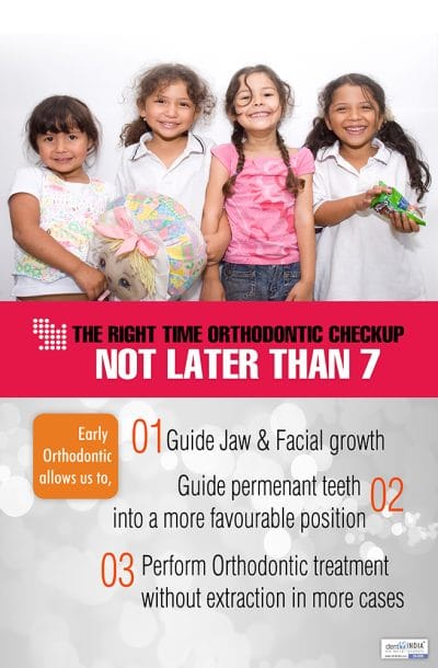 Children's orthodontic check-up educational poster for parents