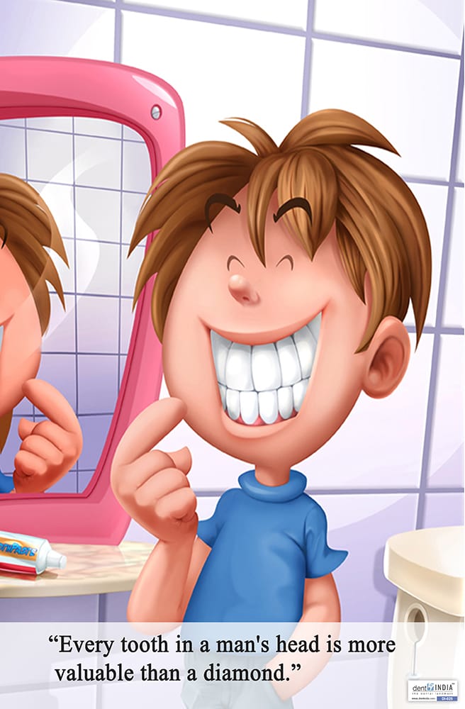 Healthy food and oral health educational dental poster