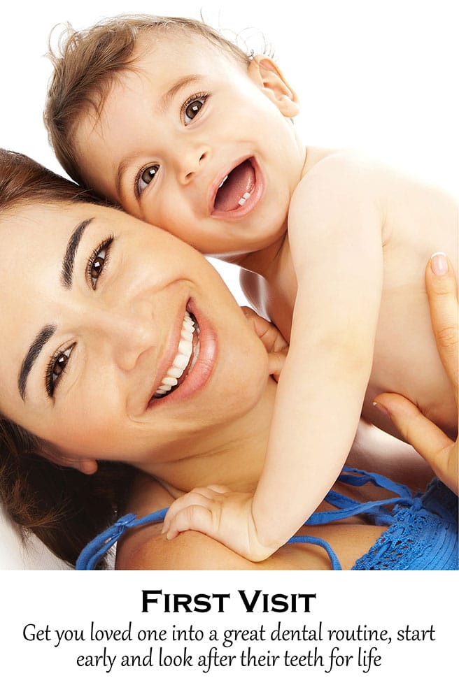 Child and parent first dental visit poster
