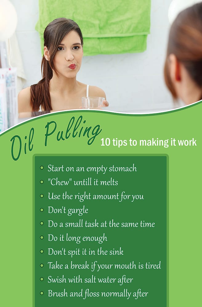 Oil pulling oral hygiene educational dental poster