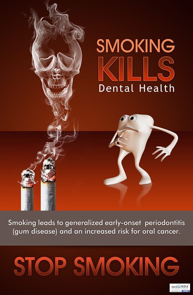 Stop smoking dental awareness poster